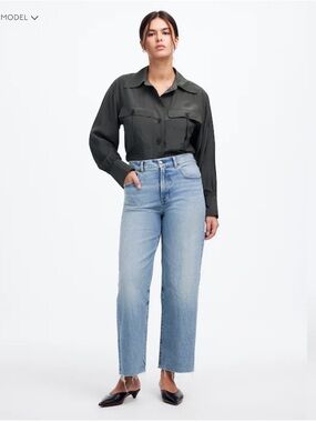 NWT 32T Madewell “The Perfect Vintage Wide-Leg Crop Jeans with Magic Pockets.”